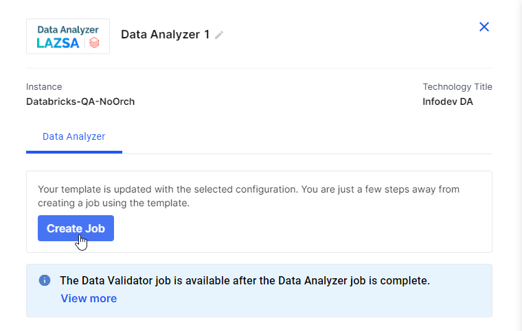 DQ Data Analyzer Create Job